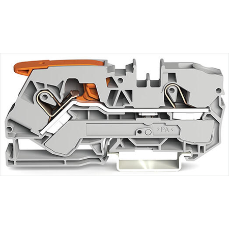 2-conductor through terminal block; with lever and Push-in CAGE CLAMP®; 10 mm²; with test port; suitable for Ex i applications; side and center marking; for DIN-rail 35 x 15 and 35 x 7.5; Push-in CAGE CLAMP®; 10,00 mm²; blue