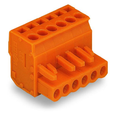 1-conductor female plug; angled; 2.5 mm²; pin spacing 5.08 mm; 23-pole; 2,50 mm²; orange