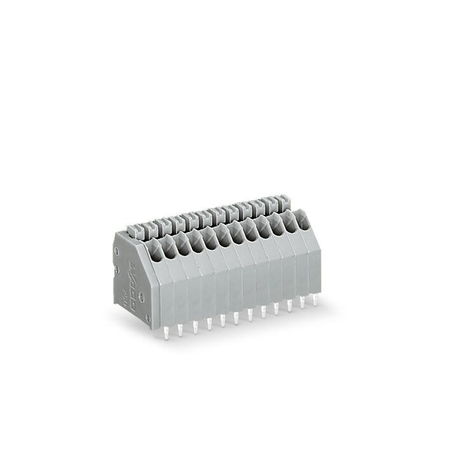 Wago Pcb terminal block; push-button; 0.5 mm²; pin spacing 2.5 mm; 12-pole; push-in cage clamp®; 0,50 mm²; gray