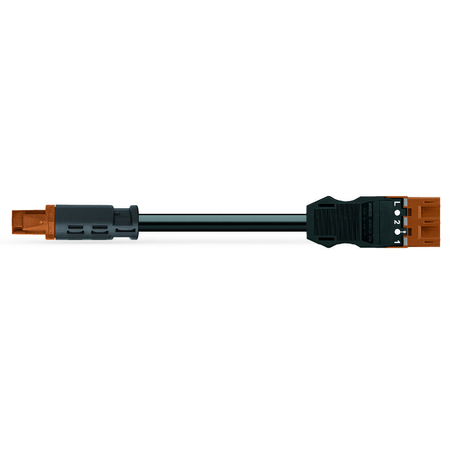 pre-assembled adapter cable; Eca; Socket/plug MIDI; 3-pole; Cod. S; H05VV-F 3 x 1.5 mm²; 3 m; 1,50 mm²; brown