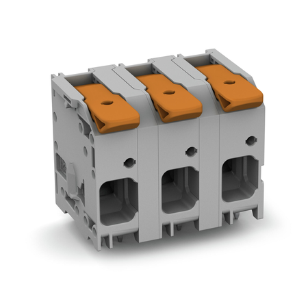 Pcb terminal block; lever; 16 mm²; pin spacing 15 mm; 2-pole; push-in cage clamp®; 16,00 mm²; gray