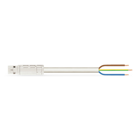 Pre-assembled connecting cable; eca; plug/open-ended; 3-pole; cod. a; h05vv-f 3g 1.5 mm²; 2 m; 1,50 mm²; white