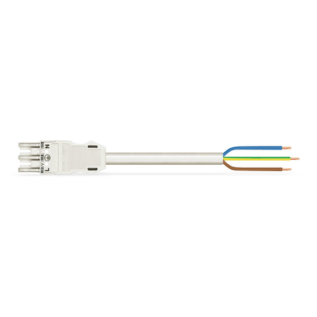 Pre-assembled connecting cable; eca; socket/open-ended; 3-pole; cod. a; h05vv-f 3g 2.5 mm²; 8 m; 2,50 mm²; white