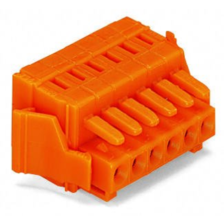 1-conductor female plug; 100% protected against mismating; locking lever; 1.5 mm²; pin spacing 3.81 mm; 9-pole; 1,50 mm²; orange