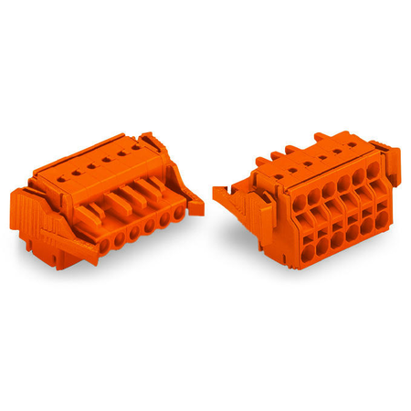 2-conductor female connector; locking lever; 2.5 mm²; pin spacing 5.08 mm; 10-pole; 2,50 mm²; orange