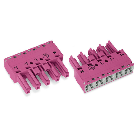 Socket; 5-pole; cod. b; 4,00 mm²; pink