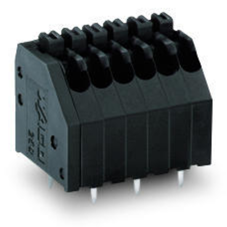 Thr pcb terminal block; push-button; 0.5 mm²; pin spacing 2.5 mm; 5-pole; push-in cage clamp®; 0,50 mm²; black