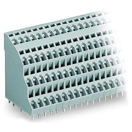 Quadruple-deck PCB terminal block; 2.5 mm²; Pin spacing 5 mm; 4 x 2-pole; CAGE CLAMP®; 2,50 mm²; gray