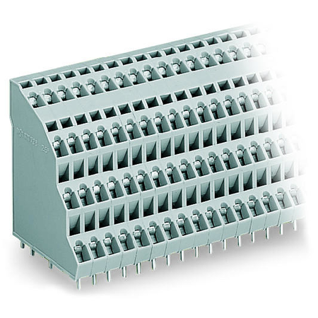 Quadruple-deck pcb terminal block; 2.5 mm²; pin spacing 5 mm; 4 x 2-pole; cage clamp®; 2,50 mm²; gray