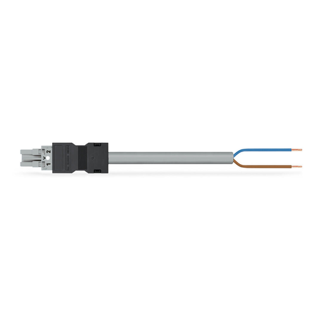 Pre-assembled connecting cable; socket/open-ended; 2-pole; cod. b; control cable 2 x 1.0 mm²; 1 m; 1,00 mm²; gray