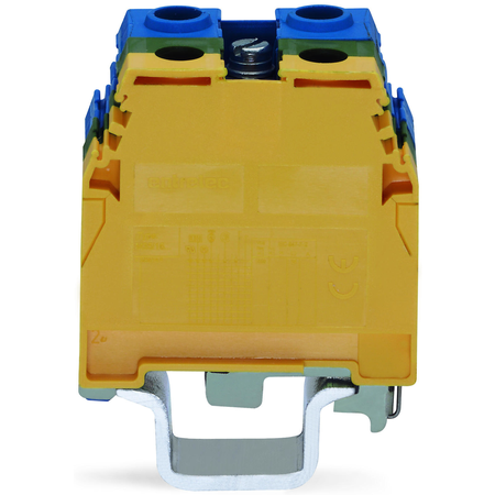 4-conductor ground terminal block; 35 mm²; with contact to din rail; only for din 35 x 15 rail; copper; screw clamp connection; 35,00 mm²; green-yellow/blue