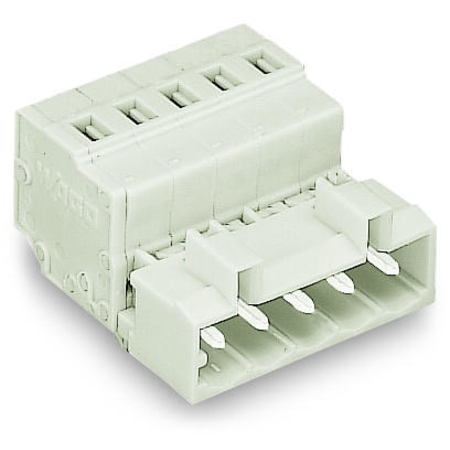 1-conductor male connector; 100% protected against mismating; snap-in mounting feet; 2.5 mm²; pin spacing 5 mm; 9-pole; 2,50 mm²; light gray