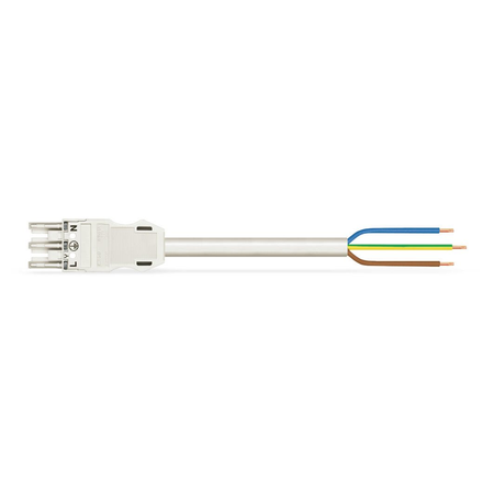 Pre-assembled connecting cable; eca; socket/open-ended; 3-pole; cod. a; h05z1z1-f 3g 1.5 mm²; 7 m; 1,50 mm²; white