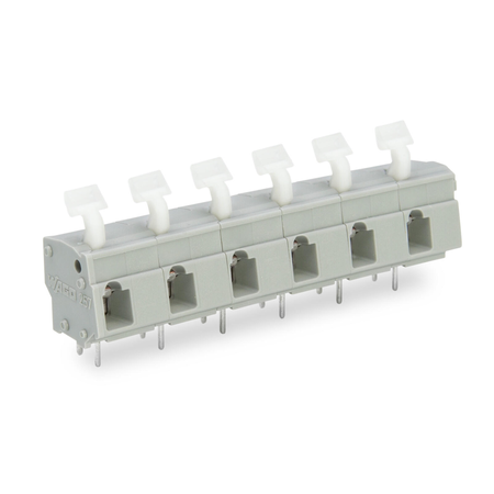 Pcb terminal block; push-button; 2.5 mm²; pin spacing 10/10.16 mm; 12-pole; cage clamp®; commoning option; 2,50 mm²; gray