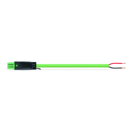 Pre-assembled connecting cable; eca; socket/open-ended; 2-pole; cod. e; j-y(st)y…lg 2x2x0.8; 5 m; green