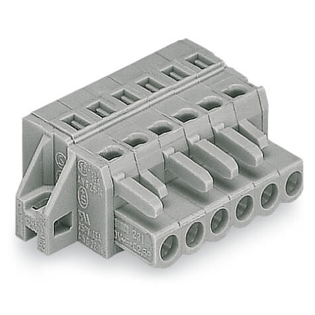 1-conductor female plug; clamping collar; 2.5 mm²; pin spacing 5 mm; 11-pole; 2,50 mm²; gray