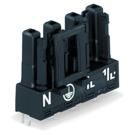 Socket for PCBs; straight; 4-pole; Cod. A; black