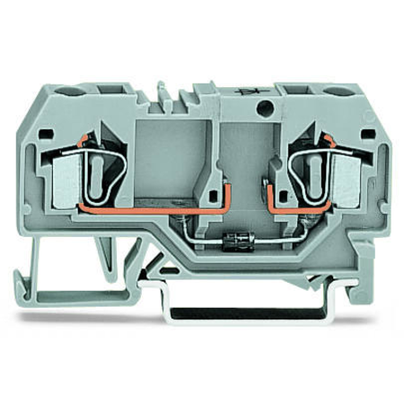 Component terminal block; 2-conductor; with diode 1N4007; anode, right side; for DIN-rail 35 x 15 and 35 x 7.5; 4 mm²; CAGE CLAMP®; 4,00 mm²; gray