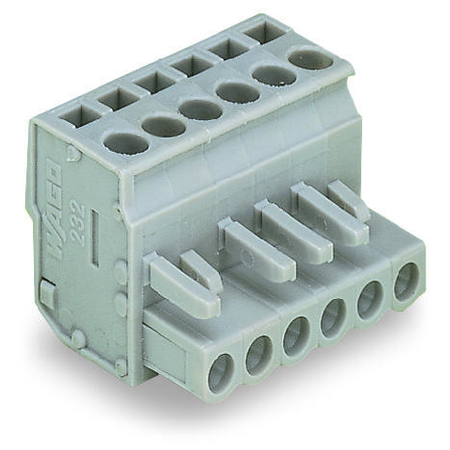 1-conductor female plug; angled; 2.5 mm²; pin spacing 5 mm; 15-pole; 2,50 mm²; gray