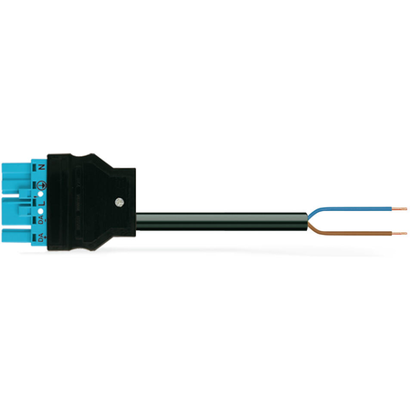 pre-assembled connecting cable; Cca; Plug/open-ended; 5-pole; Cod. I; H05Z1Z1-F 2 x 1,50 mm²; 8 m; 1,50 mm²; blue