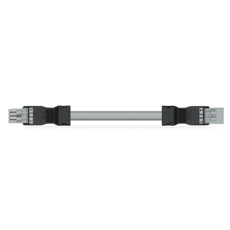 pre-assembled interconnecting cable; Eca; Socket/plug; 4-pole; Cod. B; Control cable 4 x 1.0 mm²; 2 m; 1,00 mm²; gray