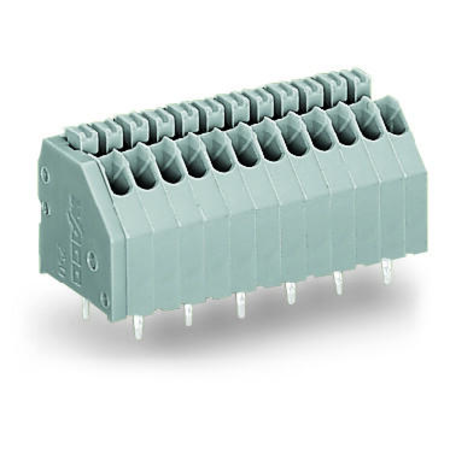 PCB terminal block; push-button; 0.5 mm²; Pin spacing 2.5 mm; 18-pole; Push-in CAGE CLAMP®; 0,50 mm²; gray