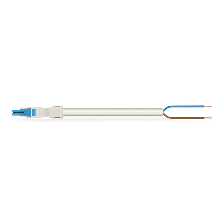 pre-assembled connecting cable; Eca; Socket/open-ended; 2-pole; Cod. I; H05Z1Z1-F 2 x 1,50 mm²; 5 m; 1,50 mm²; blue