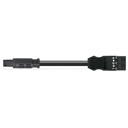 pre-assembled adapter cable; Eca; Socket/plug MIDI; 3-pole; Cod. A; H05Z1Z1-F 3G 2.5 mm²; 2 m; 2,50 mm²; black