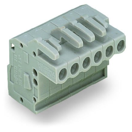 1-conductor female plug; angled; 2.5 mm²; pin spacing 5 mm; 19-pole; 2,50 mm²; gray