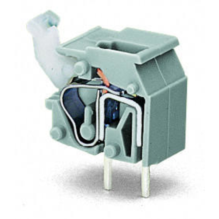 Stackable PCB terminal block; push-button; 2.5 mm²; Pin spacing 10/10.16 mm; 1-pole; CAGE CLAMP®; commoning option; 2,50 mm²; light gray