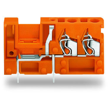 Stackable 2-conductor PCB terminal block; with commoning option; 2.5 mm²; Pin spacing 5.08 mm; 1-pole; CAGE CLAMP®; 2,50 mm²; orange