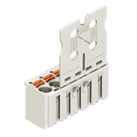 1-conductor female plug; gripping plate; 2.5 mm²; pin spacing 5 mm; 10-pole; 2,50 mm²; light gray