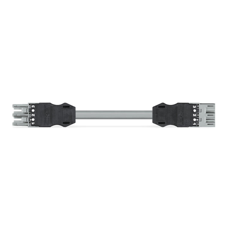 pre-assembled interconnecting cable; Eca; Socket/plug; 3-pole; Cod. B; 2 m; 1,50 mm²; gray