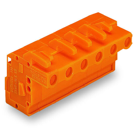 1-conductor female plug; angled; 2.5 mm²; pin spacing 7.62 mm; 3-pole; 2,50 mm²; orange