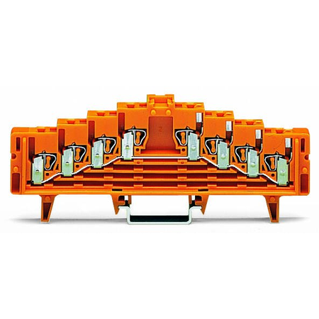 4-level same potential terminal block; for 35 x 15 mounting rail; 1,50 mm²; orange