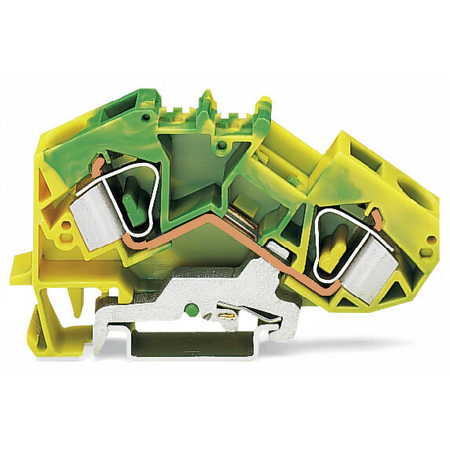 2-conductor ground terminal block; 16 mm²; suitable for Ex e II applications; center marking; for DIN-rail 35 x 15 and 35 x 7.5; CAGE CLAMP®; 16,00 mm²; green-yellow