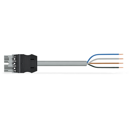 pre-assembled connecting cable; Eca; Plug/open-ended; 4-pole; Cod. B; Control cable 4 x 1.0 mm²; 4m; 1,00 mm²; gray