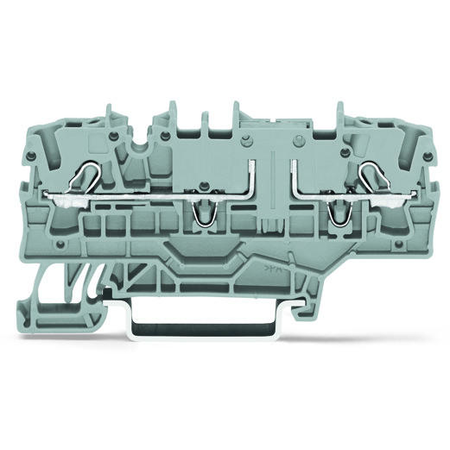 2-conductor through terminal block; 2.5 mm²; with test option; with additional jumper position; same profile as 2-conductor disconnect terminal block; side and center marking; for DIN-rail 35 x 15 and 35 x 7.5; Push-in CAGE CLAMP®; 2,50 mm²; blue