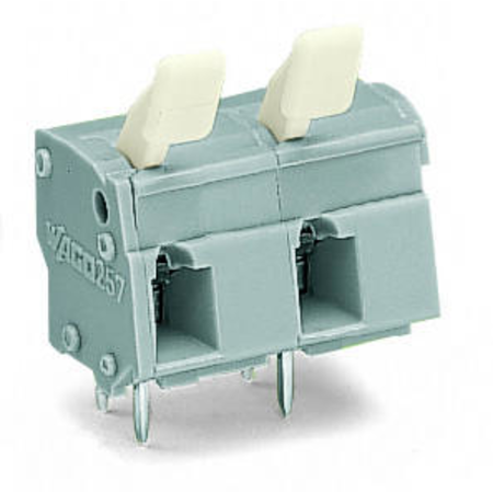 PCB terminal block; finger-operated levers; 2.5 mm²; Pin spacing 10/10.16 mm; 3-pole; CAGE CLAMP®; commoning option; 2,50 mm²; gray