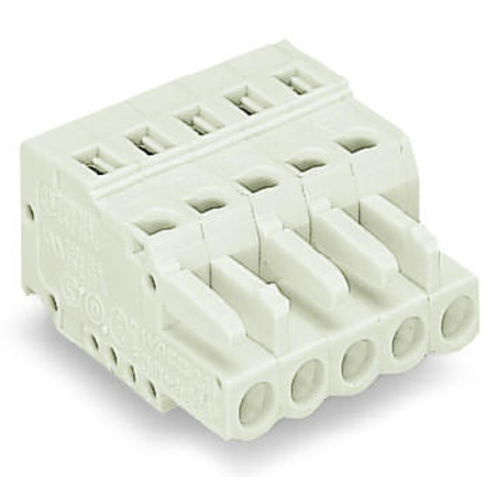 1-conductor female plug; 100% protected against mismating; 2.5 mm²; pin spacing 5 mm; 13-pole; 2,50 mm²; light gray