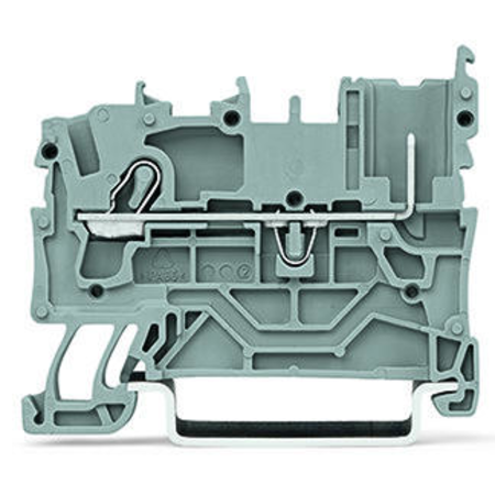 1-conductor/1-pin carrier terminal block; suitable for Ex nA applications; for DIN-rail 35 x 15 and 35 x 7.5; 2.5 mm²; Push-in CAGE CLAMP®; 2,50 mm²; gray