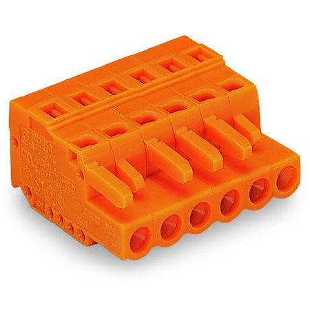 1-conductor female plug; with integrated end plate; 2.5 mm²; Pin spacing 5.08 mm; 11-pole; 2,50 mm²; orange