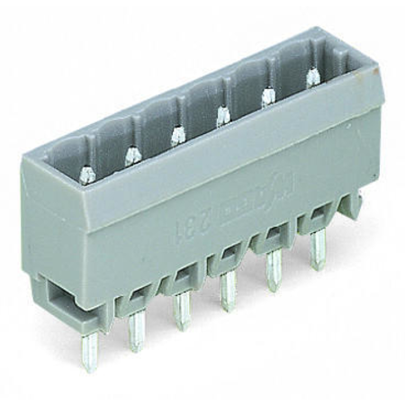 THT male header; 1.2 x 1.2 mm solder pin; straight; Pin spacing 5 mm; 11-pole; gray