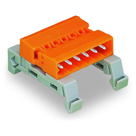 Double pin header; DIN-35 rail mounting; Pin spacing 5.08 mm; 4-pole; orange