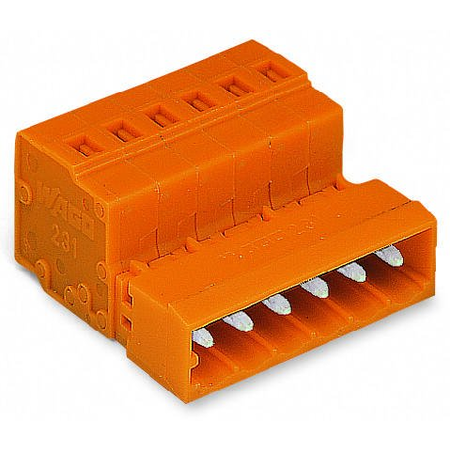 1-conductor male connector; 2.5 mm²; Pin spacing 5.08 mm; 22-pole; 2,50 mm²; orange