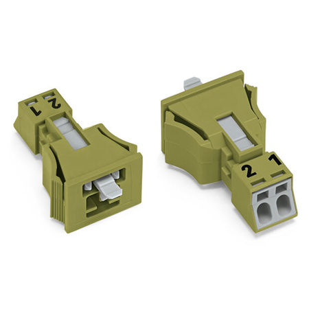 Snap-in plug; 2-pole; Cod. B; 1,50 mm²; light green