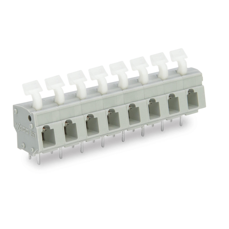 Pcb terminal block; push-button; 2.5 mm²; pin spacing 7.5/7.62 mm; 4-pole; cage clamp®; commoning option; 2,50 mm²; gray