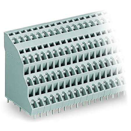 Quadruple-deck pcb terminal block; 2.5 mm²; pin spacing 5 mm; 4 x 8-pole; cage clamp®; 2,50 mm²; gray