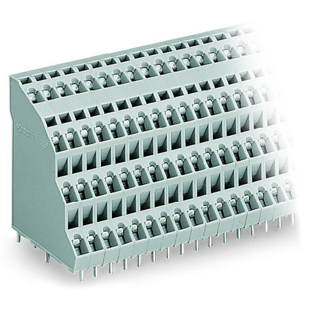 Quadruple-deck PCB terminal block; 2.5 mm²; Pin spacing 5 mm; 4 x 8-pole; CAGE CLAMP®; 2,50 mm²; gray