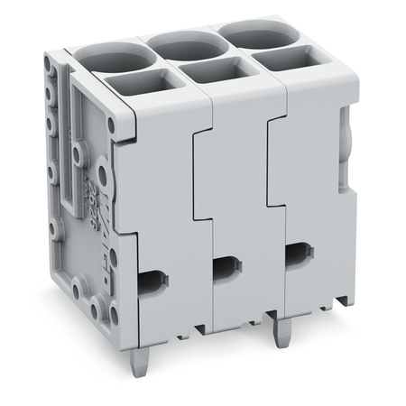 PCB terminal block; 6 mm²; Pin spacing 7.5 mm; 3-pole; Push-in CAGE CLAMP®; 6,00 mm²; gray